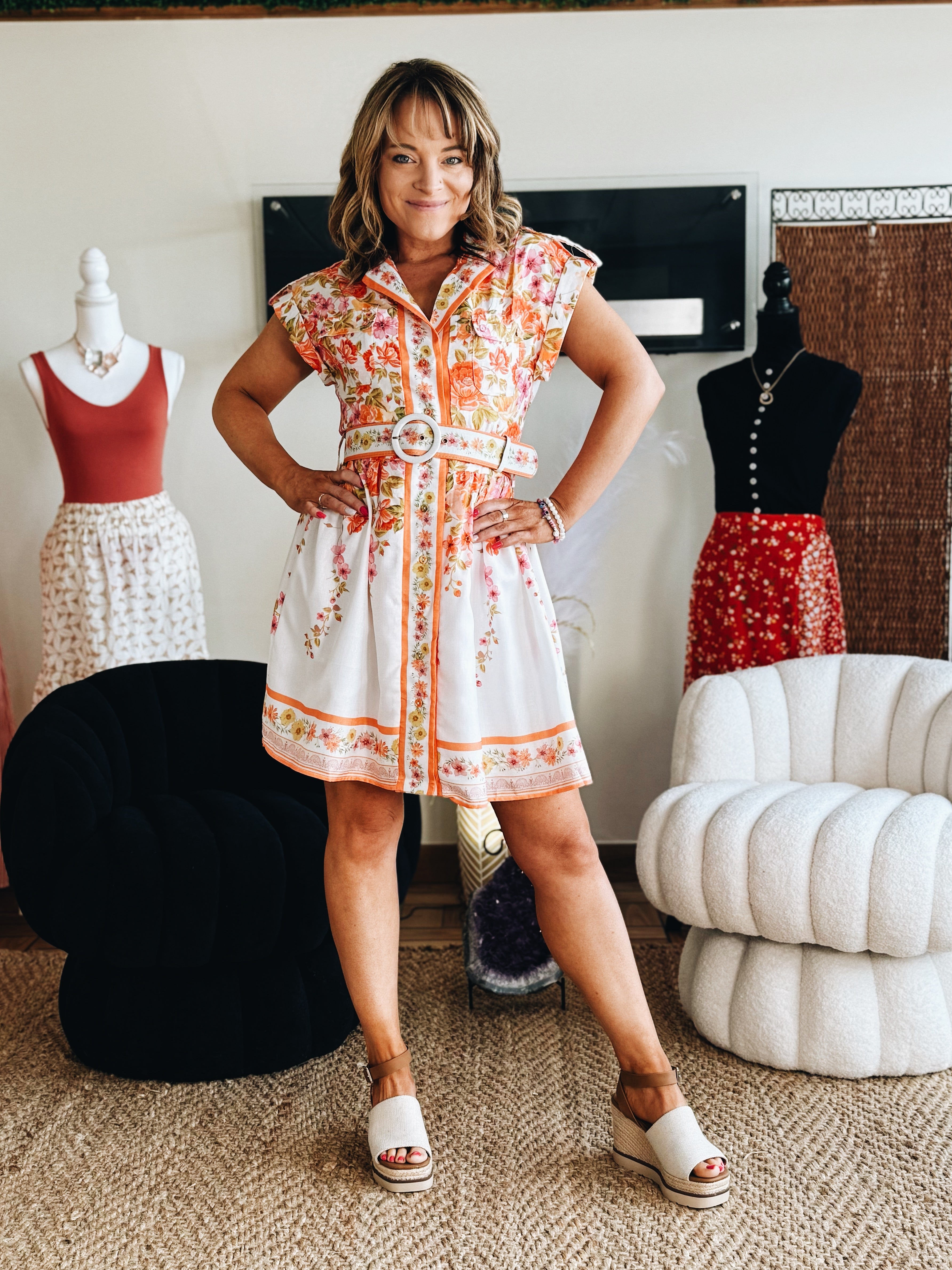 The Garden Party Belted Dress – Jannica Boutique