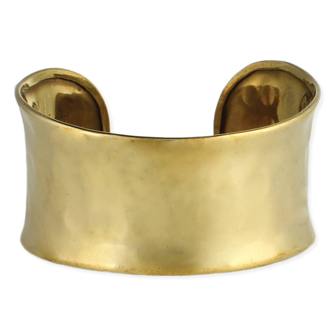 The Boundaried Glow-Wide Gold Cuff Bracelet
