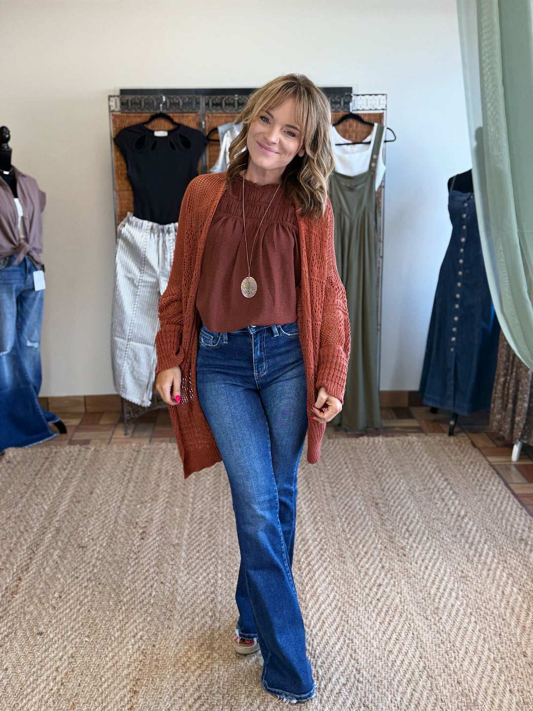 Autumn Ease Blouse - Brown