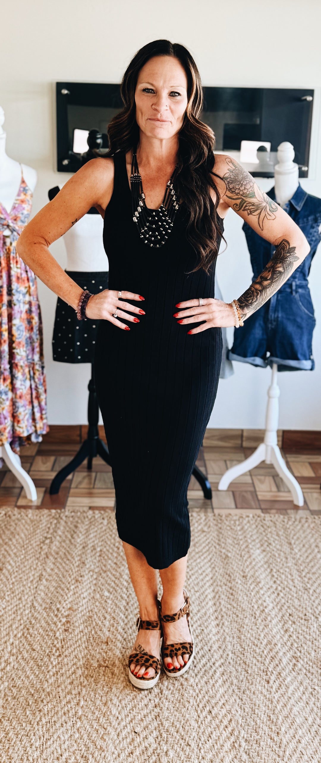 Unwritten Lines Midi Dress