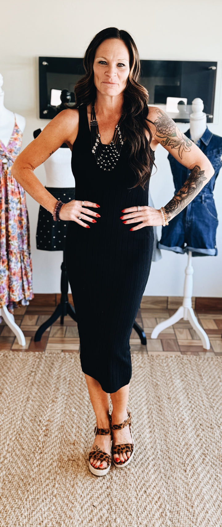 Unwritten Lines Midi Dress