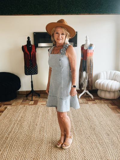 The Petal Structure Denim Dress