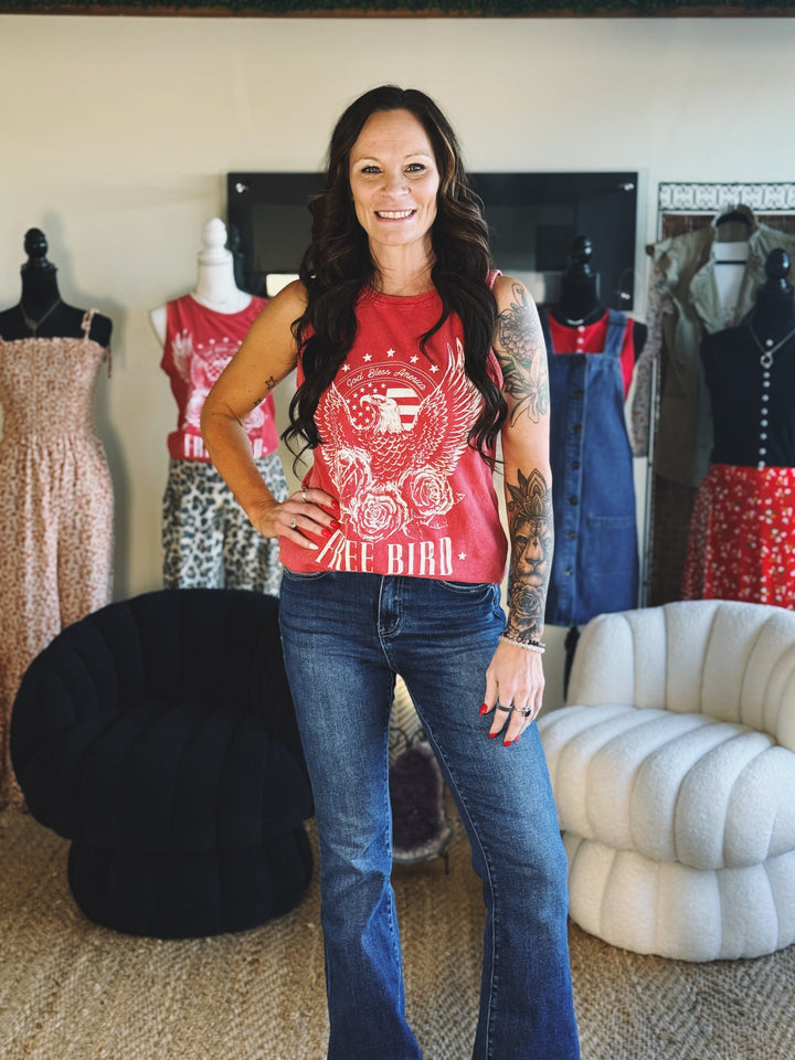 The Free Bird Graphic Tank (Red)