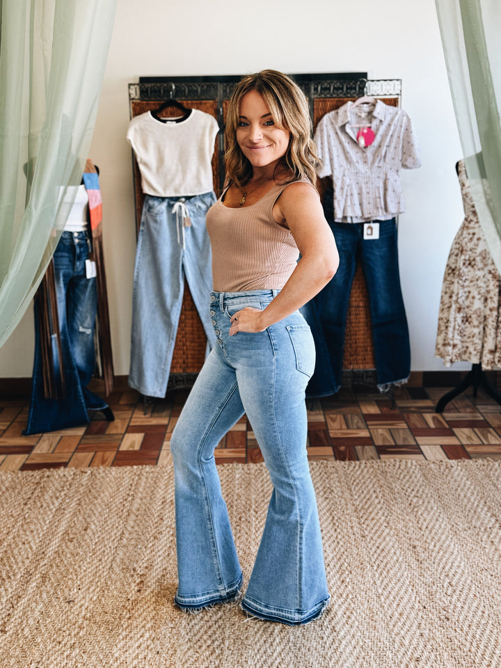 The Revival Super High-Rise Flare Jean