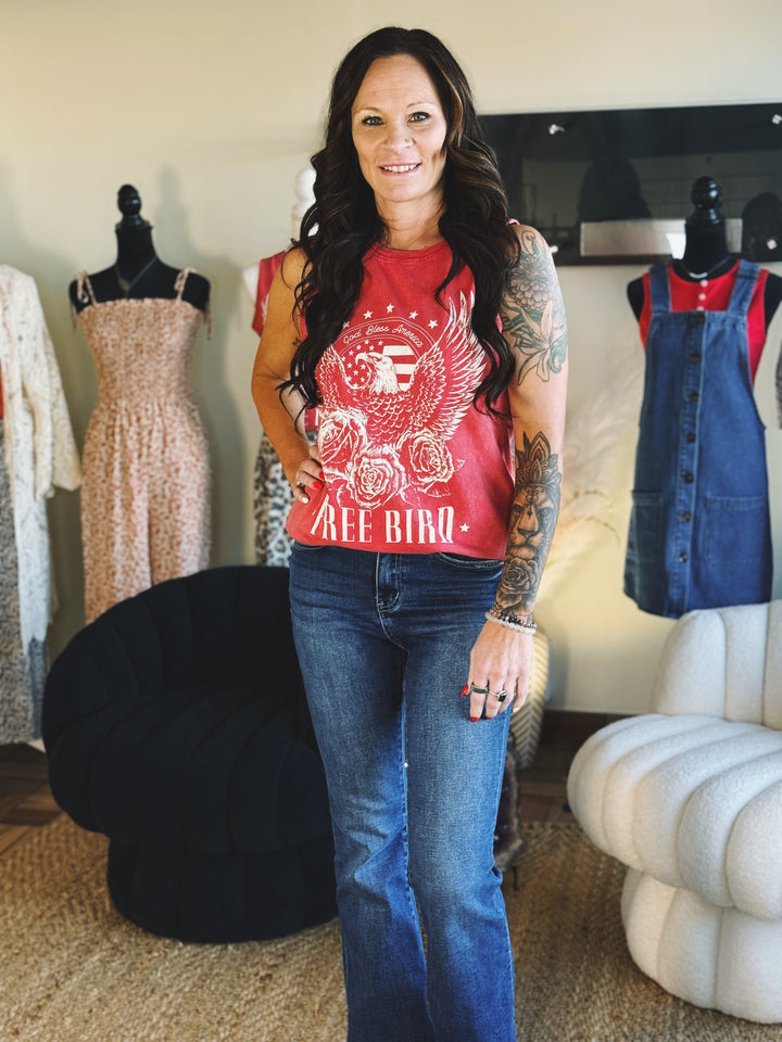 The Free Bird Graphic Tank (Red)