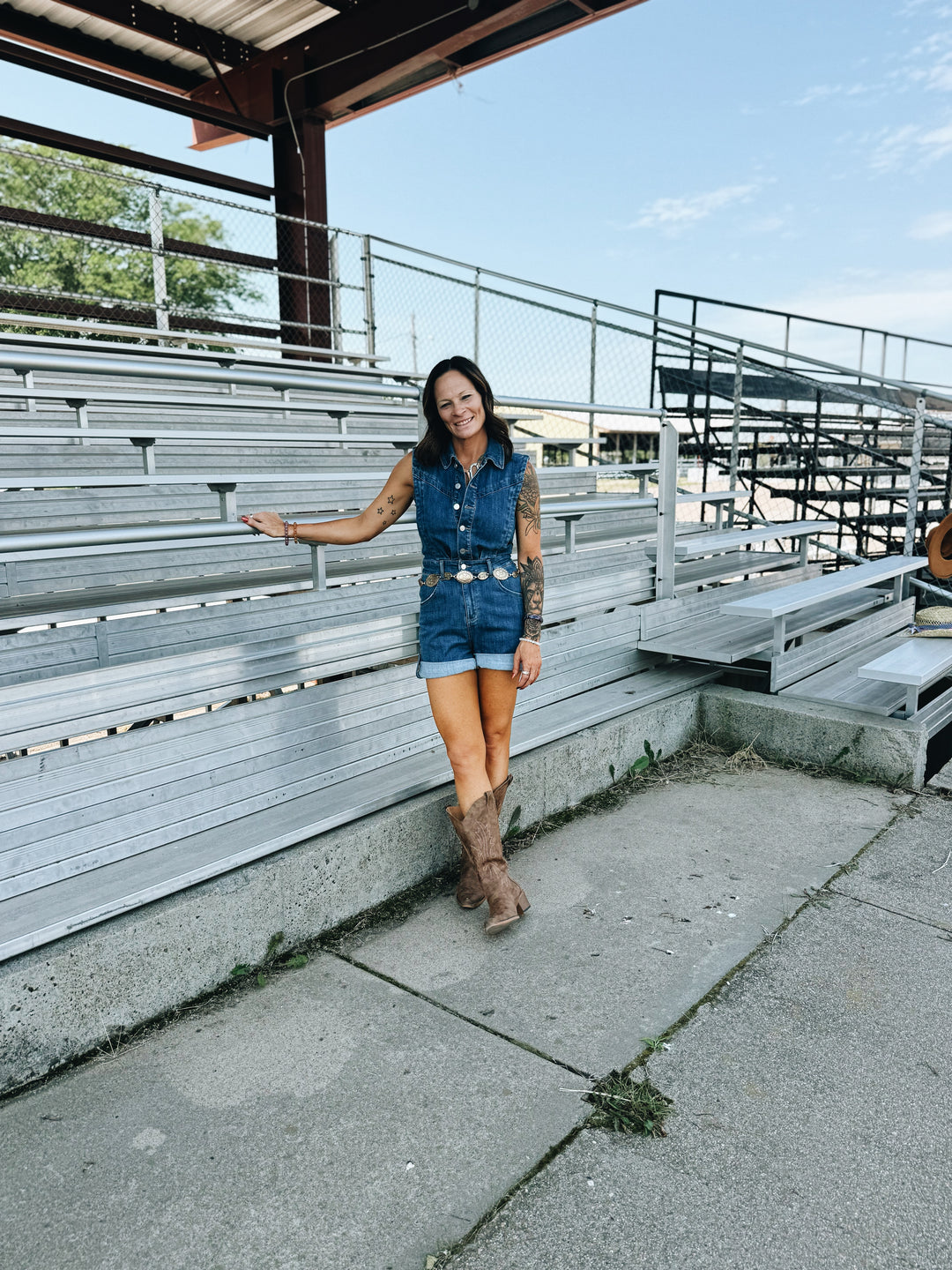 The Westline Denim Romper