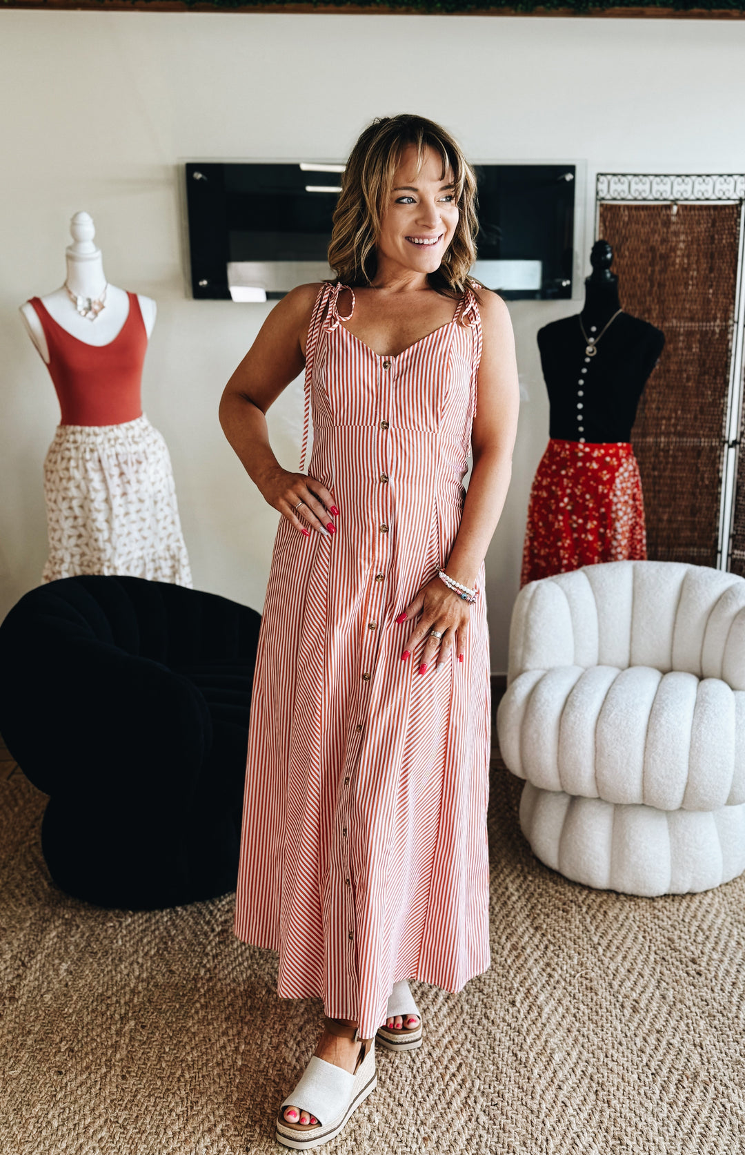 The Sunset Stripe Midi Dress