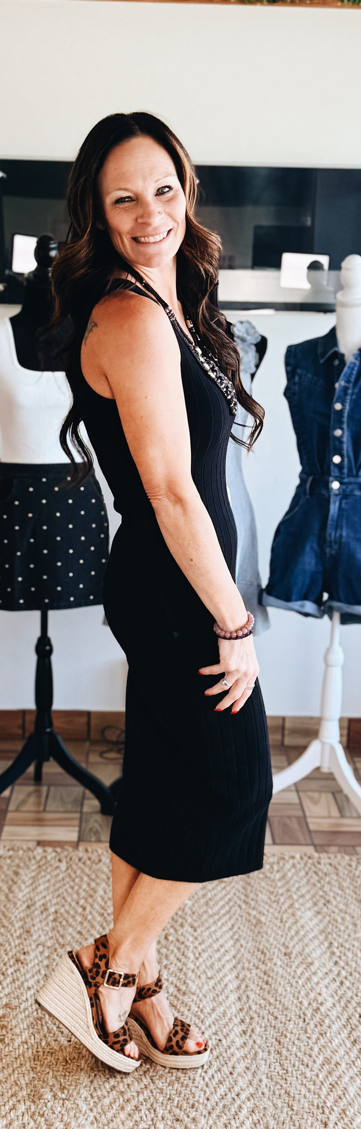 Unwritten Lines Midi Dress