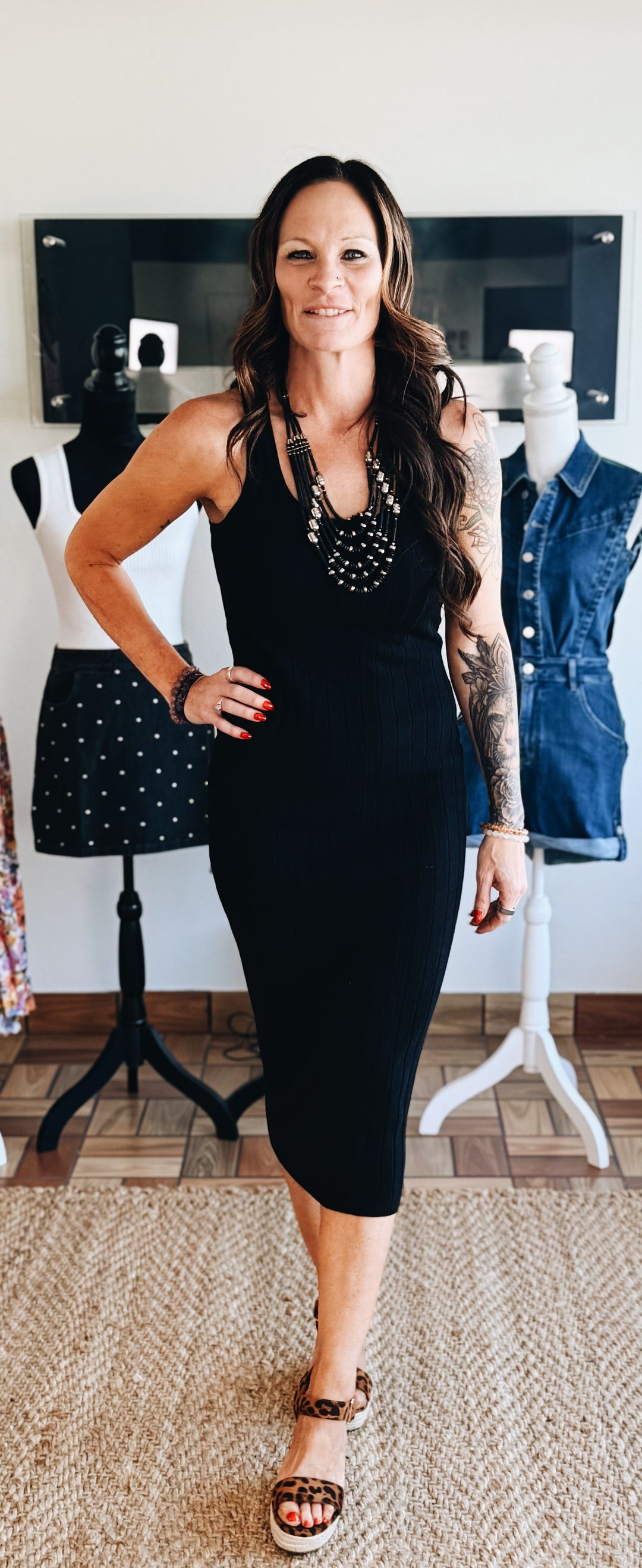 Unwritten Lines Midi Dress