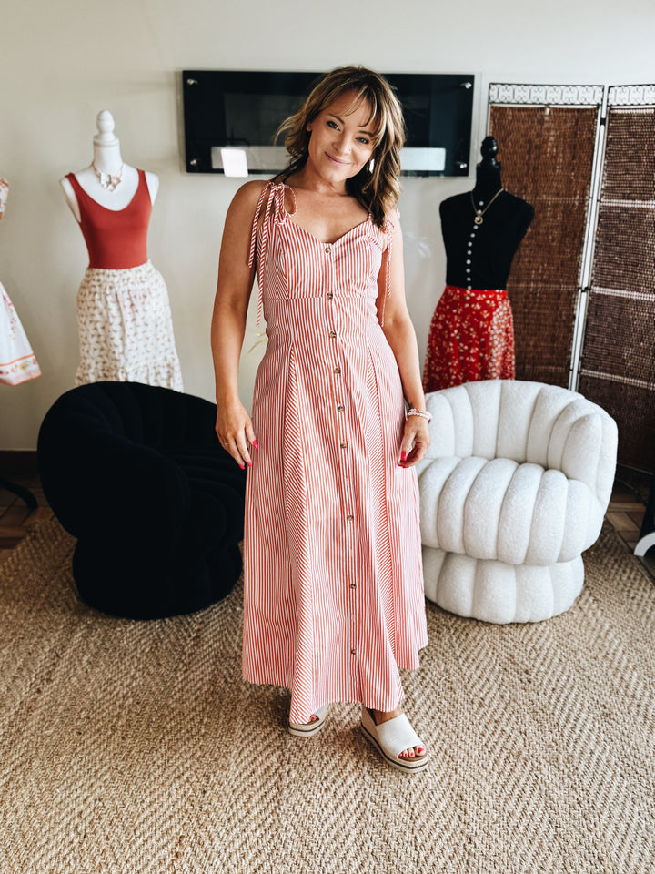 The Sunset Stripe Midi Dress