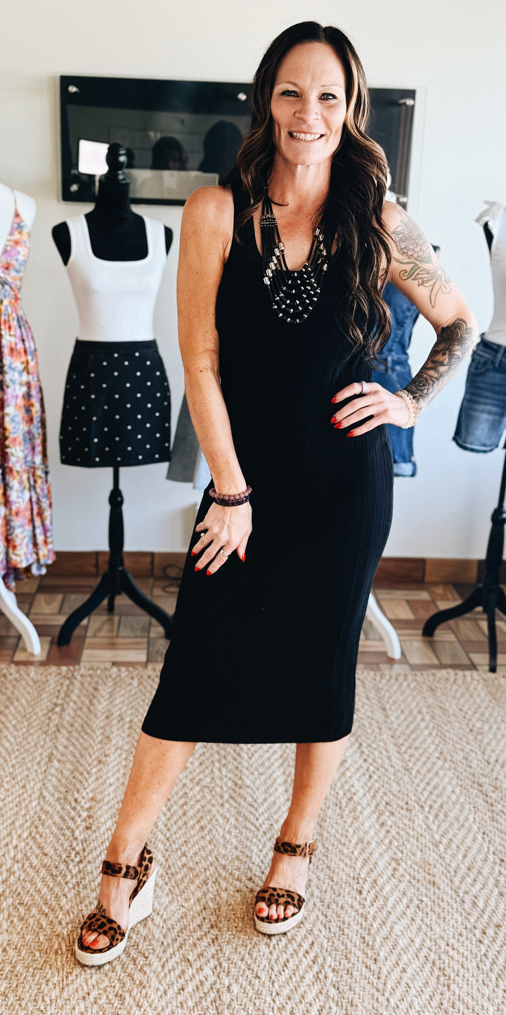 Unwritten Lines Midi Dress