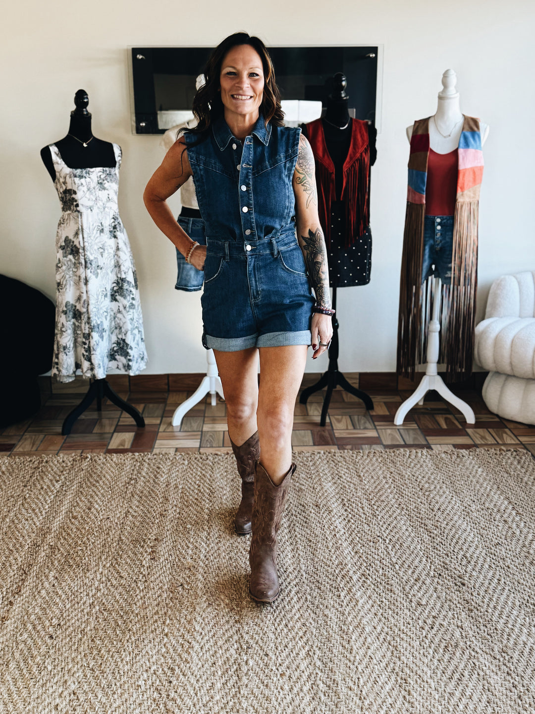 The Westline Denim Romper