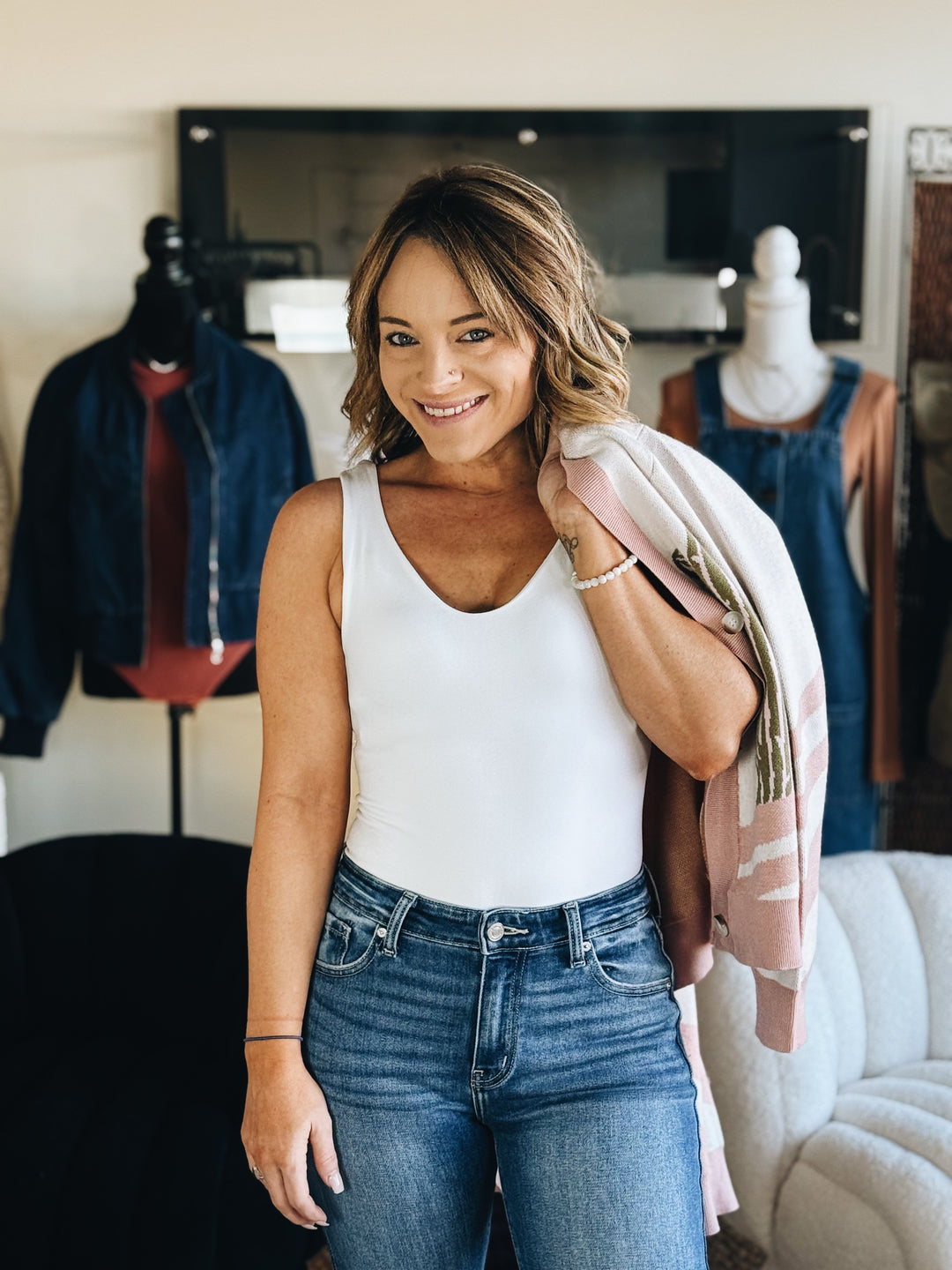 The Ever After Double-Layer Bodysuit (Color: White)