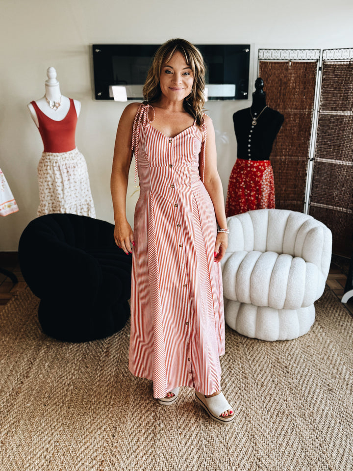 The Sunset Stripe Midi Dress
