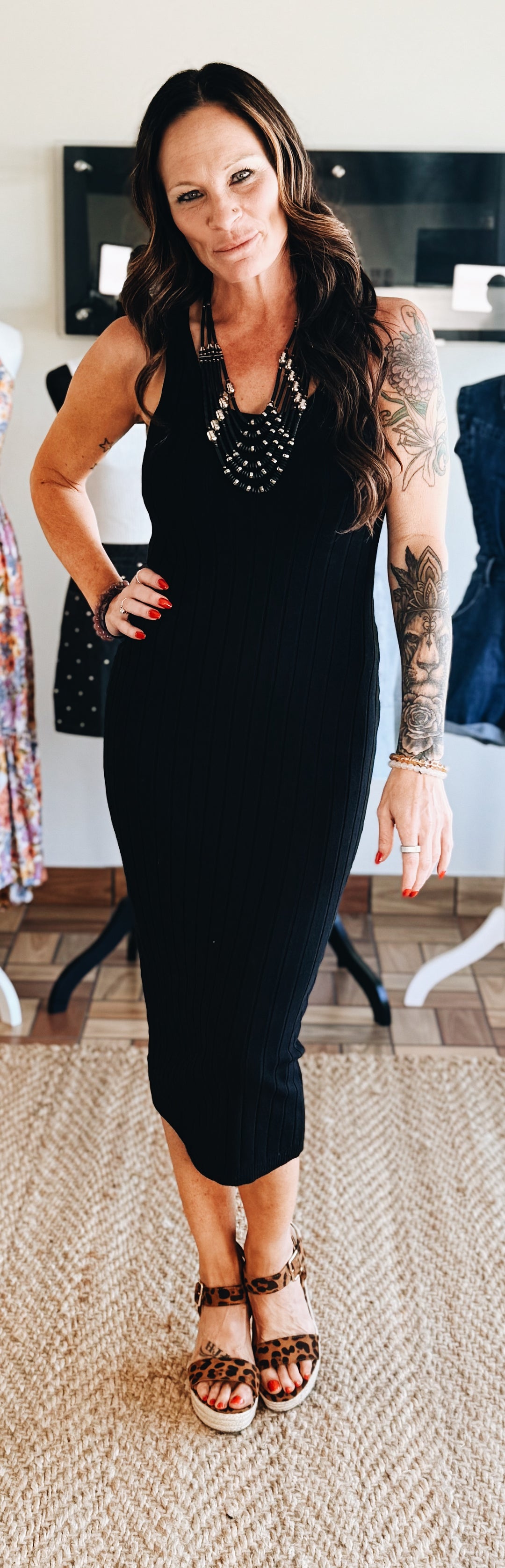 Unwritten Lines Midi Dress