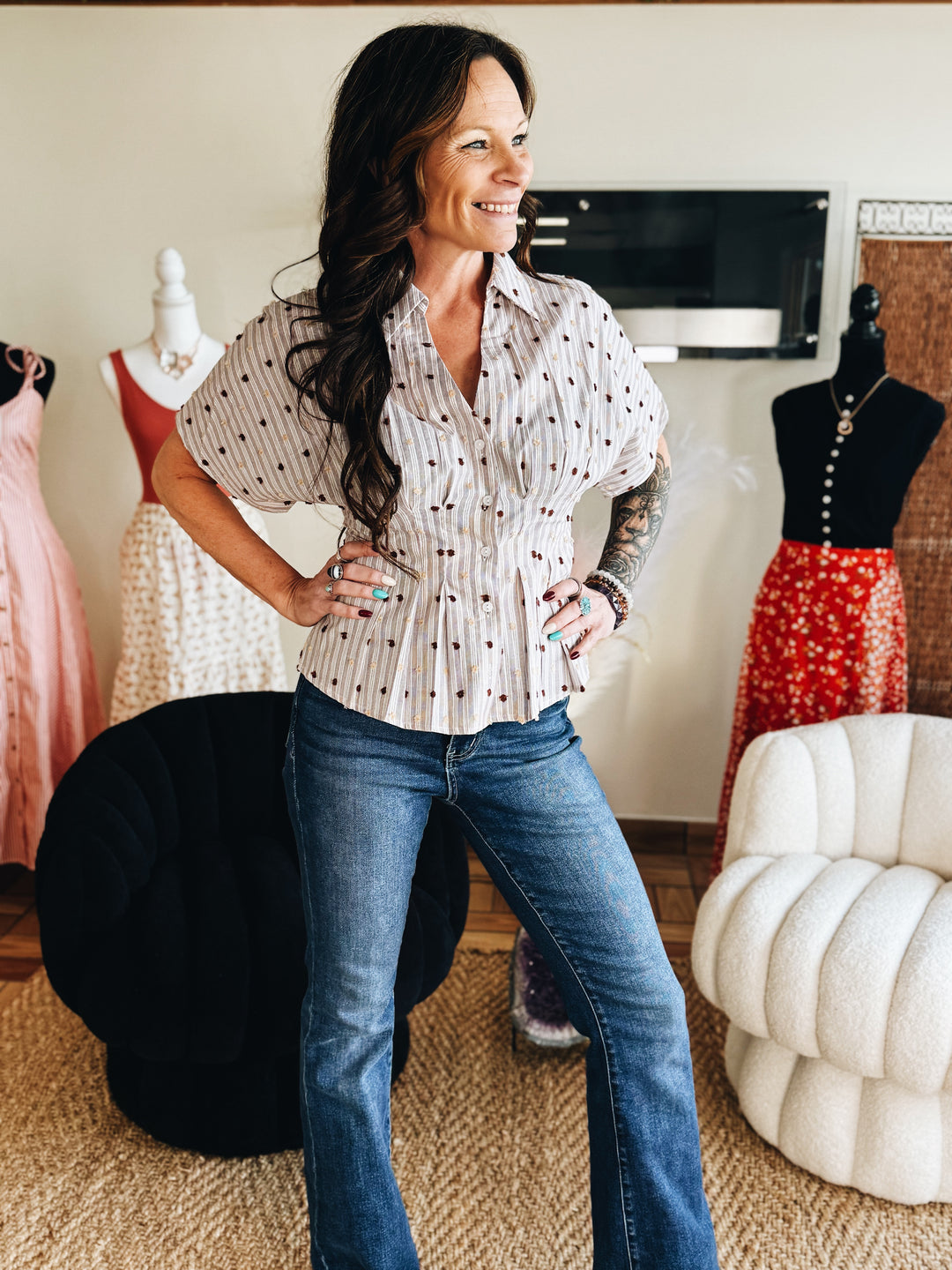 The Grounded Texture Button Top