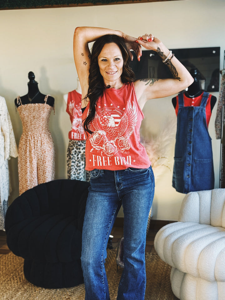 The Free Bird Graphic Tank (Red)