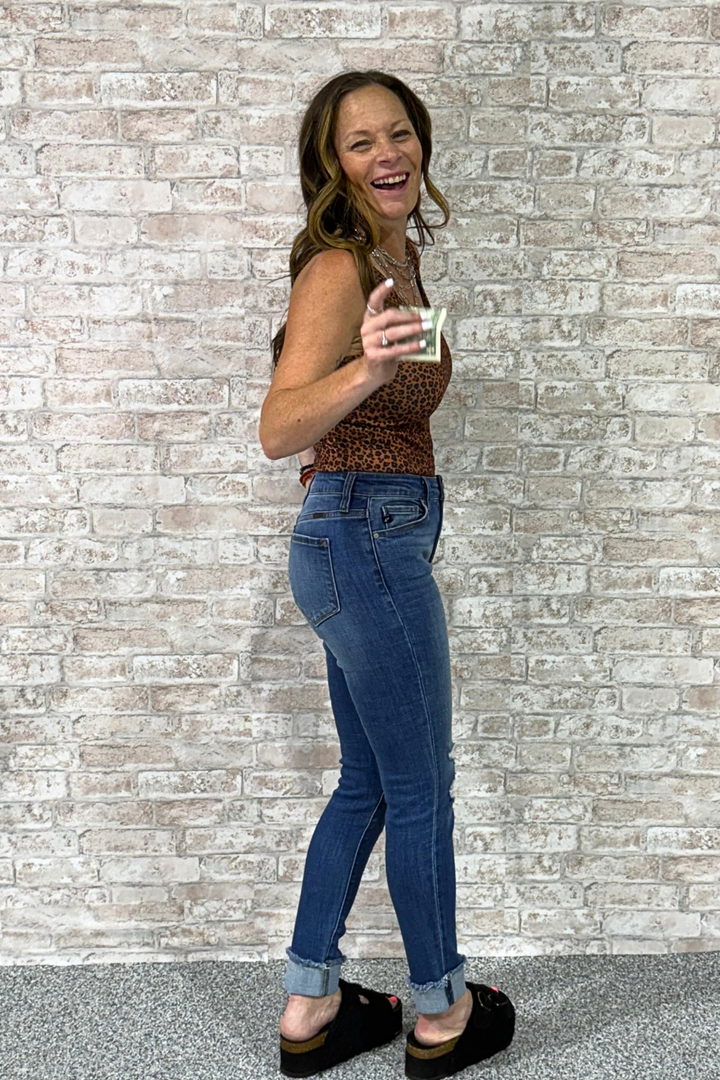 The Fray Forward – Light Wash High-Rise Ripped Jean