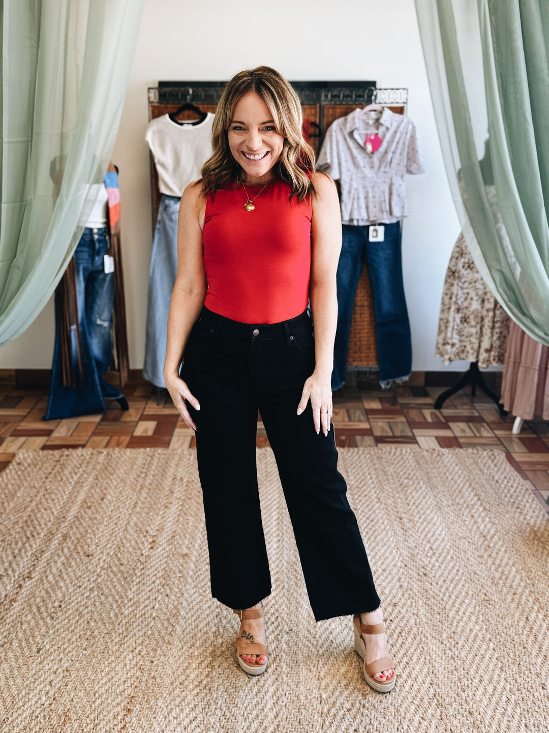The Clean Line Crop Black Jean