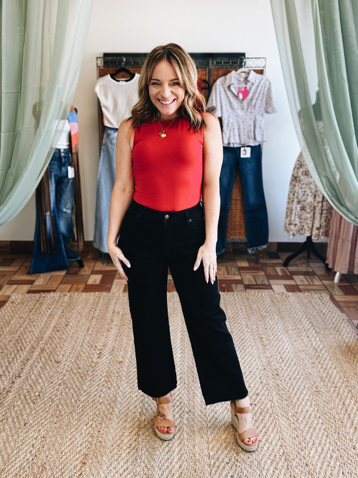 The Clean Line Crop Black Jean