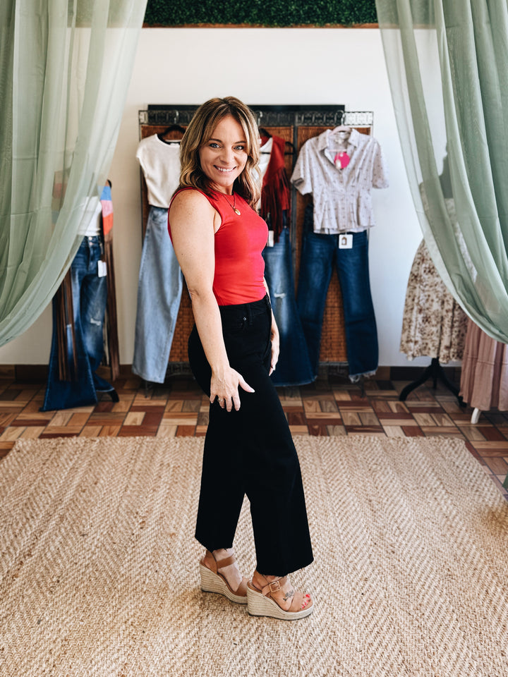 The Clean Line Crop Black Jean