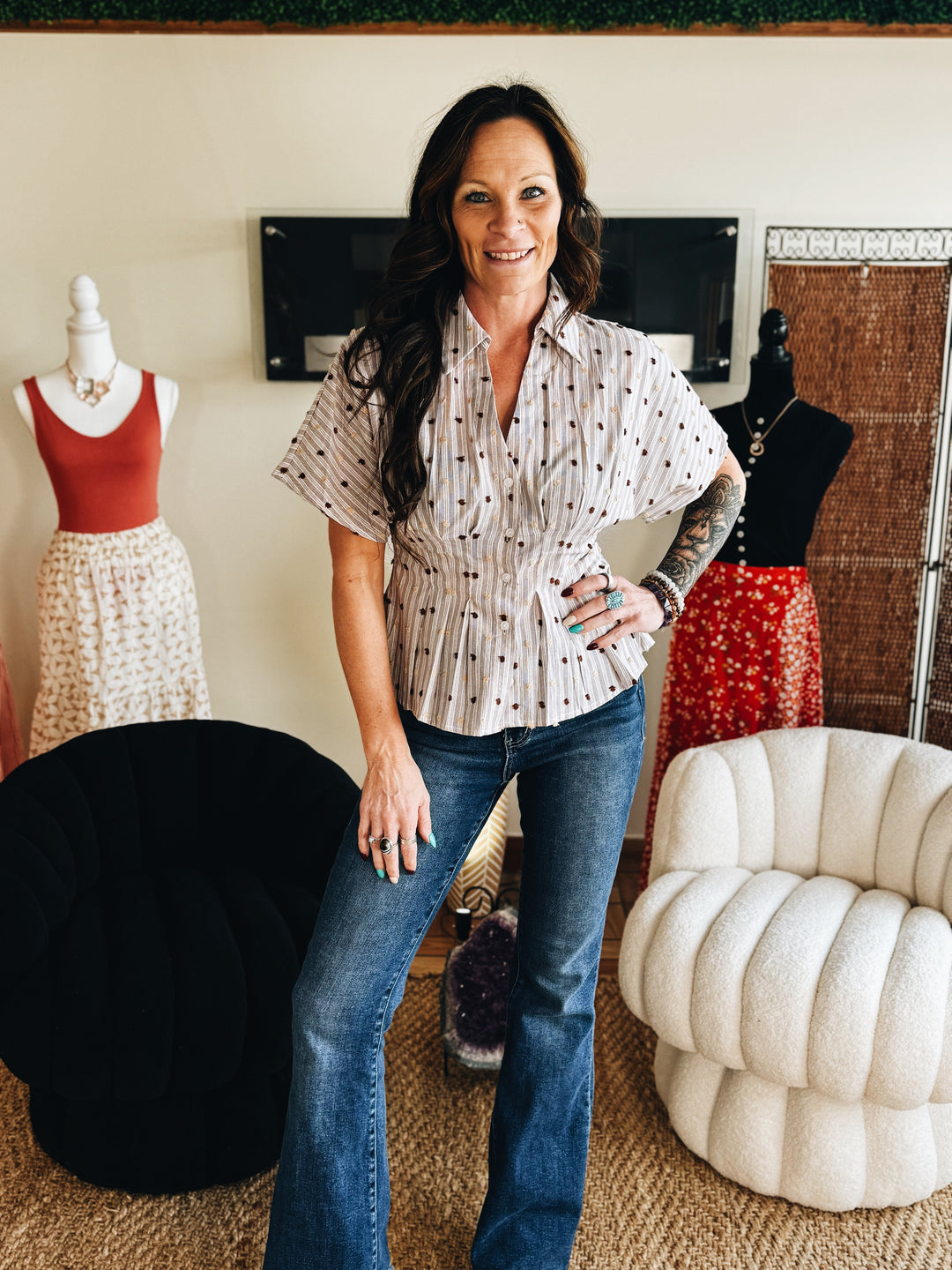 The Grounded Texture Button Top