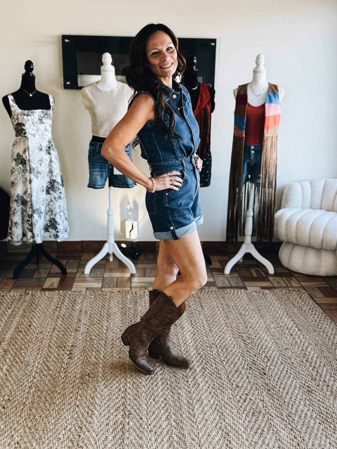 The Westline Denim Romper