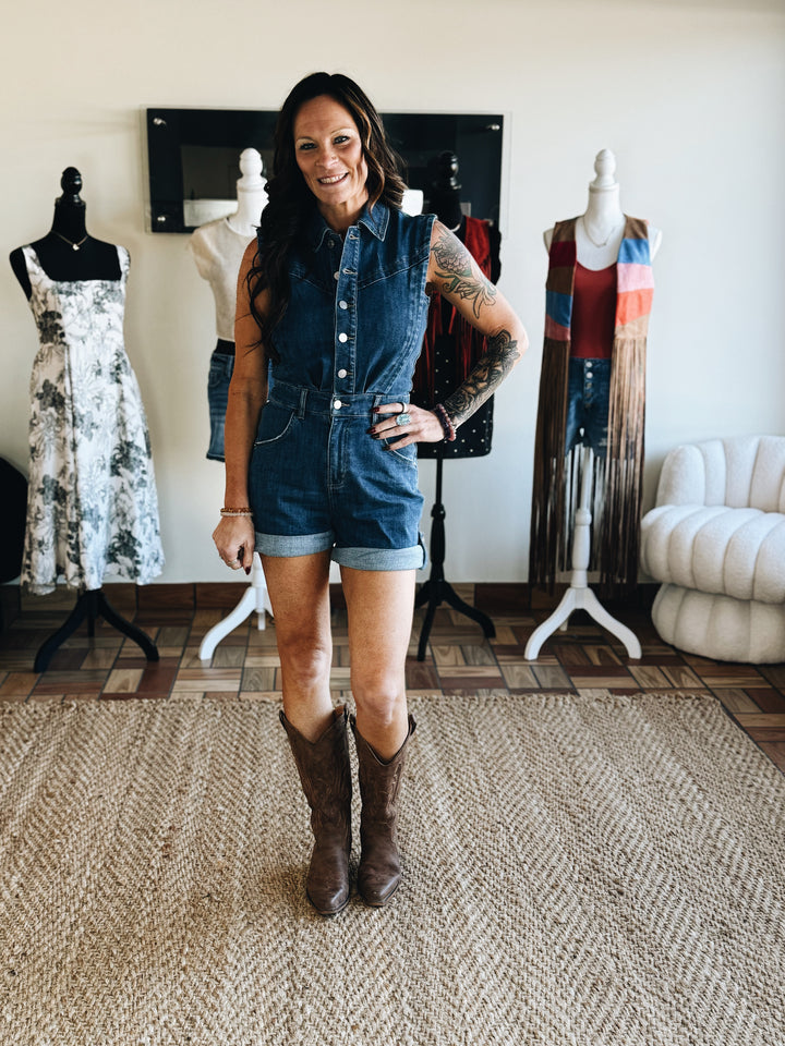 The Westline Denim Romper