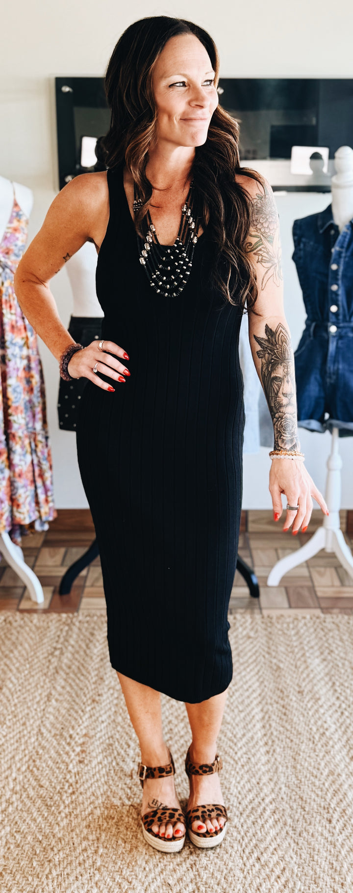 Unwritten Lines Midi Dress