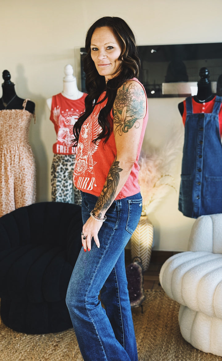 The Free Bird Graphic Tank (Red)