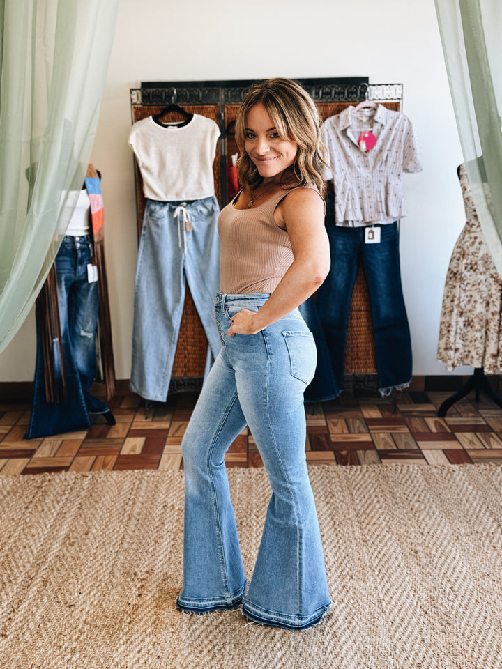 The Revival Super High-Rise Flare Jean