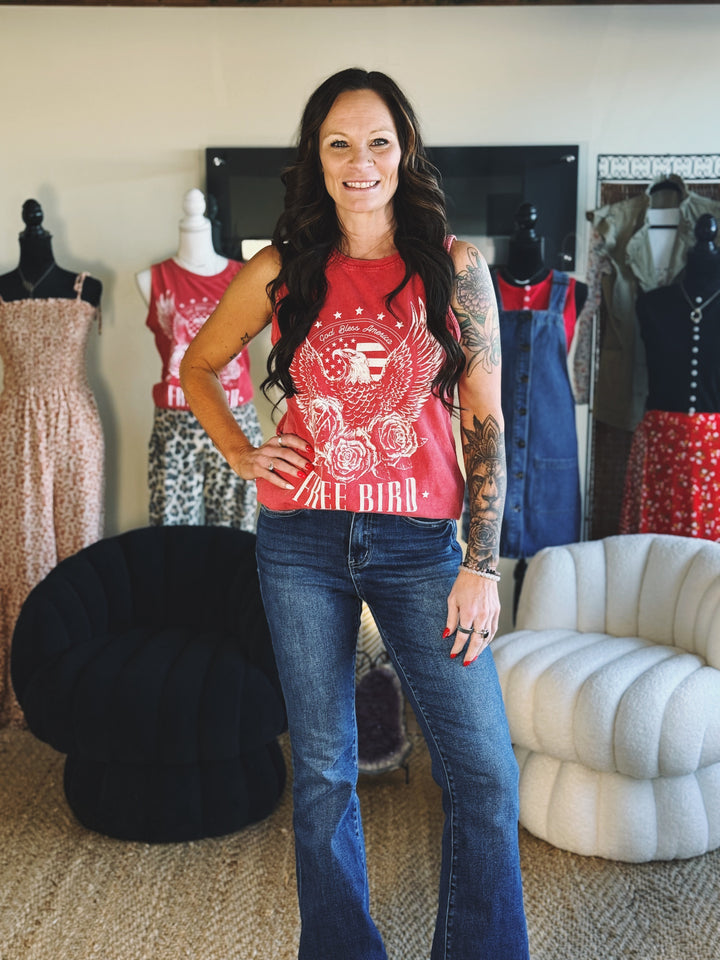 The Free Bird Graphic Tank (Red)