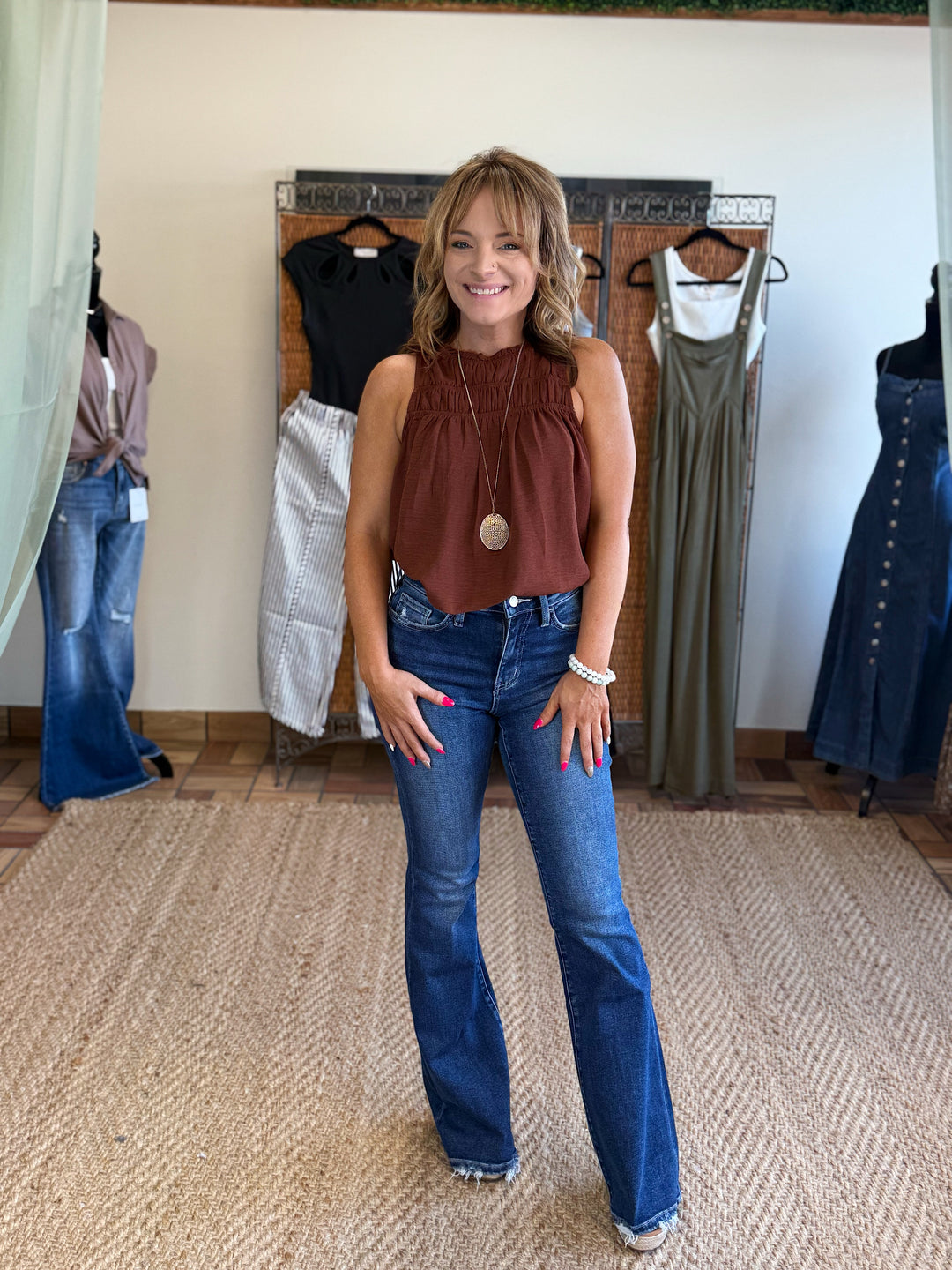 Autumn Ease Blouse - Brown