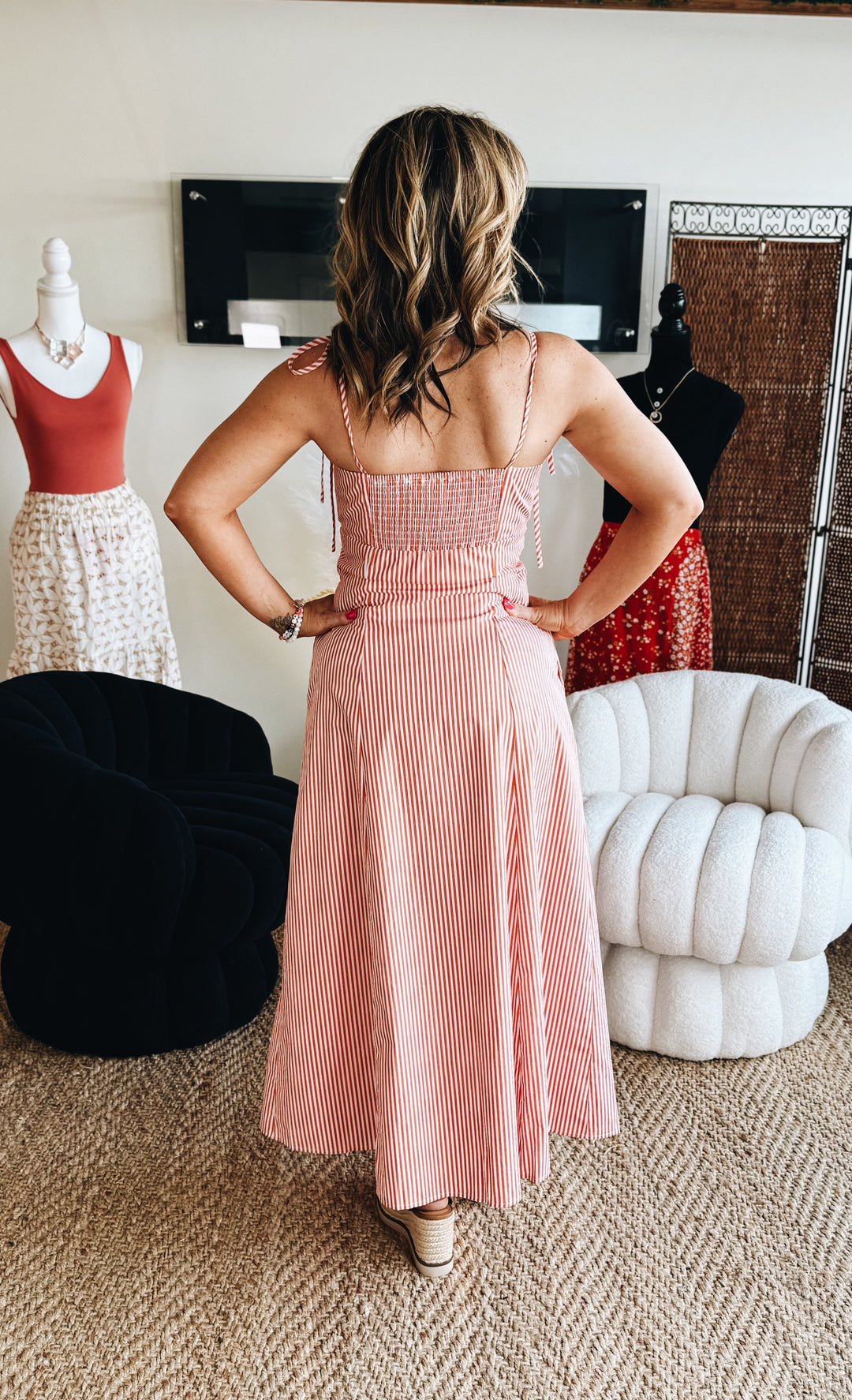 The Sunset Stripe Midi Dress