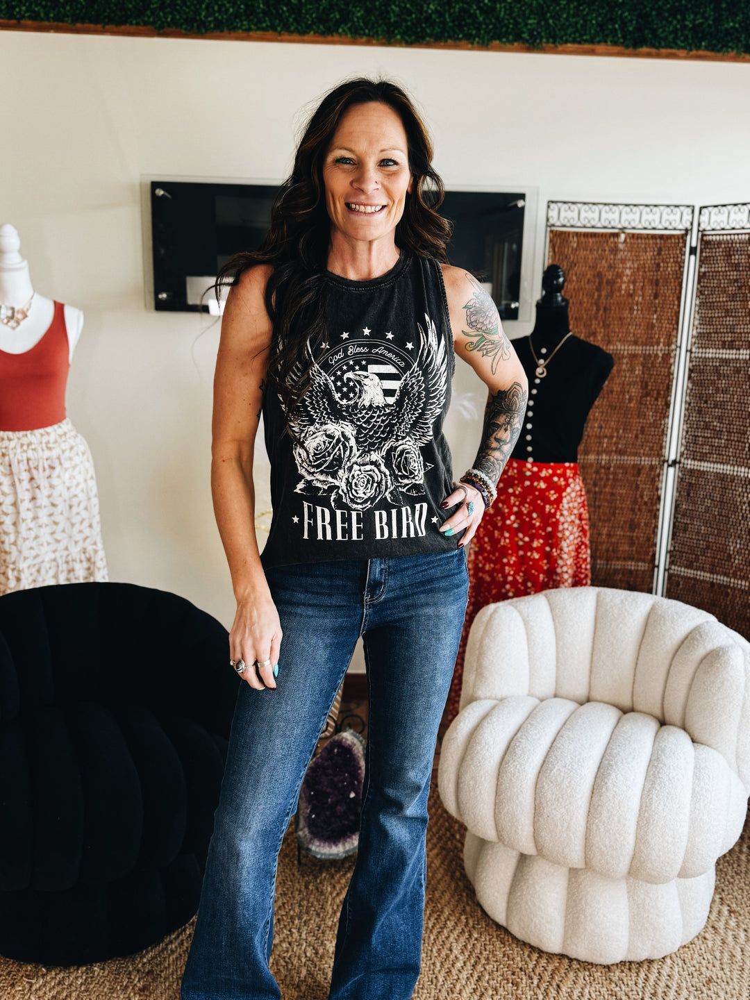 The Free Bird Graphic Tank (Black)