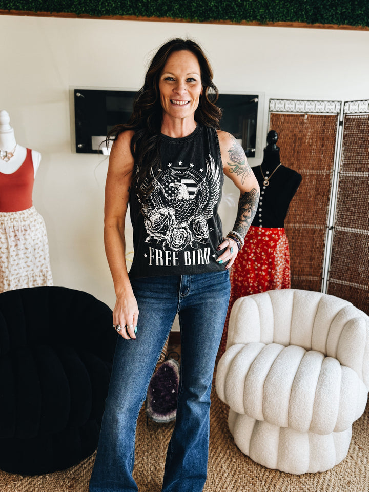 The Free Bird Graphic Tank (Black)