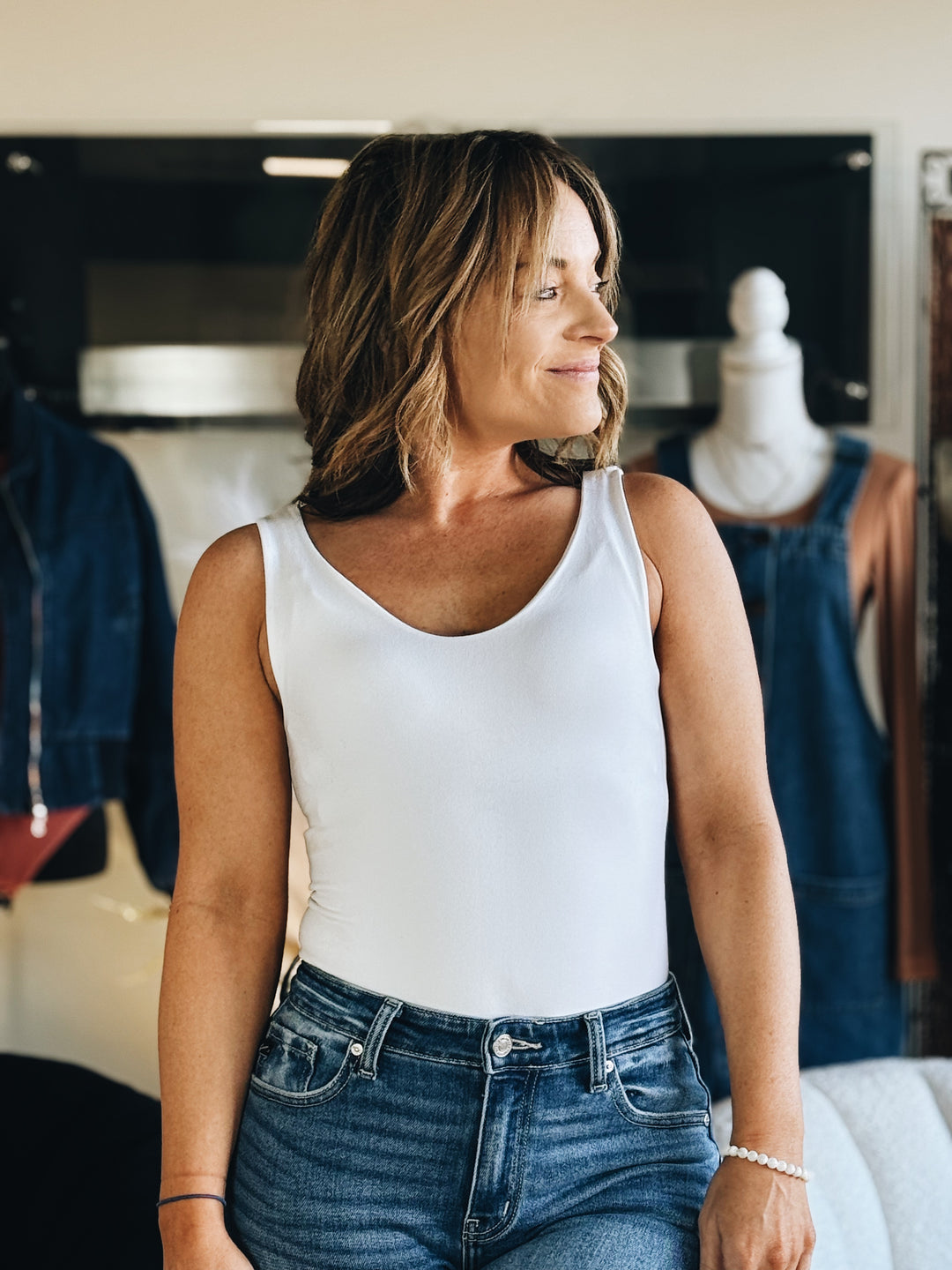 The Ever After Double-Layer Bodysuit (Color: White)