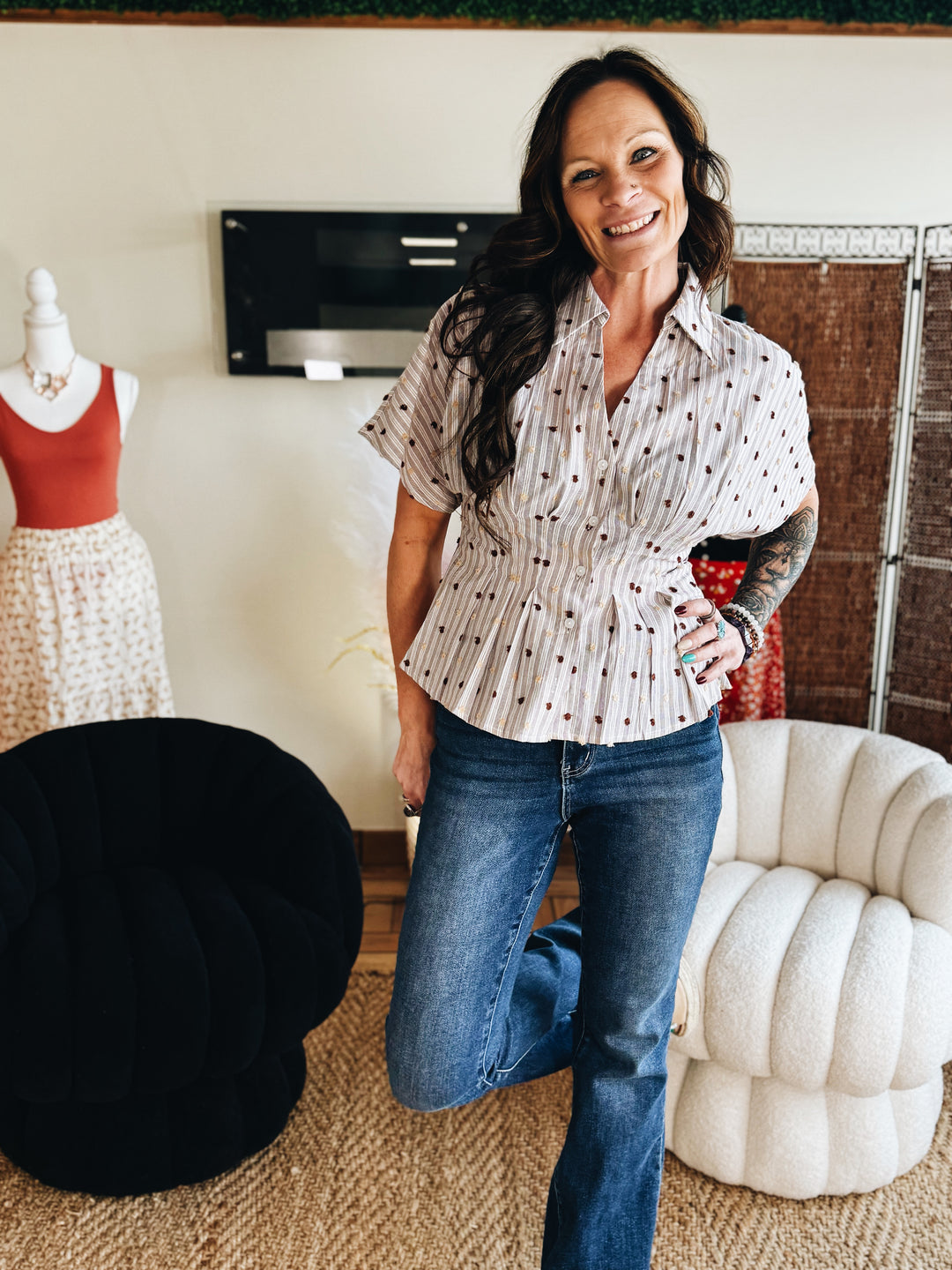 The Grounded Texture Button Top