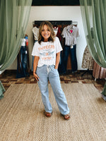 Boardwalk Blue Pull-On Wide-Leg Denim Pant