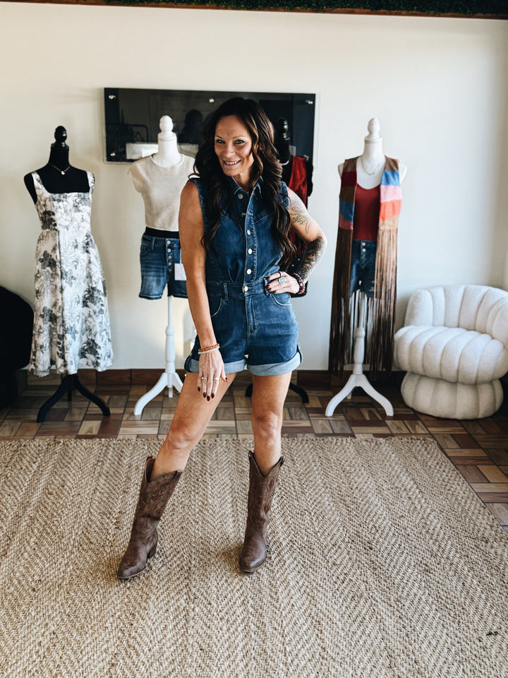 The Westline Denim Romper