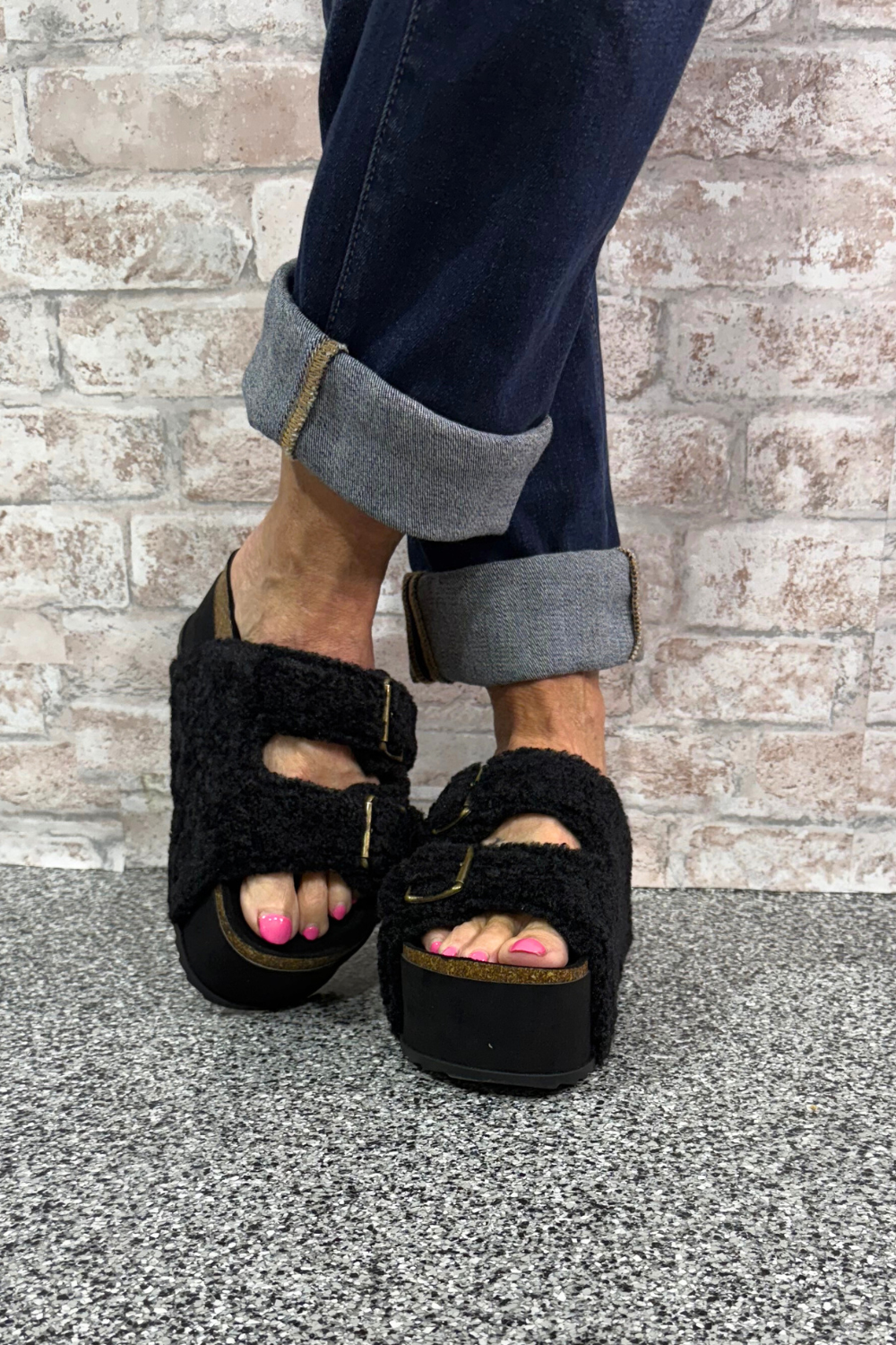 The Grounded Lift – Platform Fleece Slide
