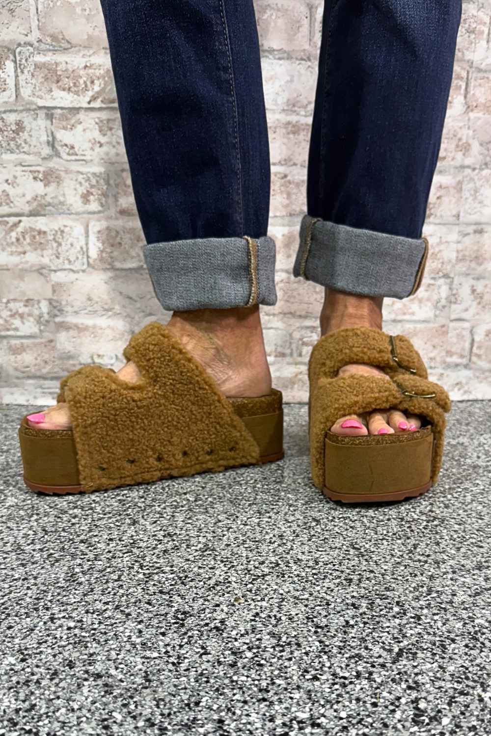 The Ember Path – Cork Sole Fleece Sandal