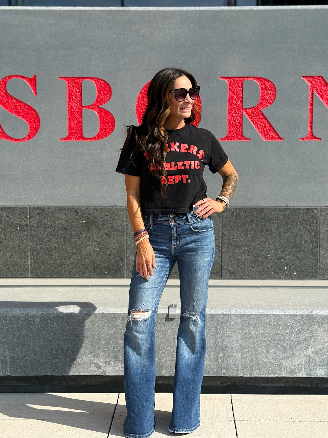 Red Zone Crop Tee