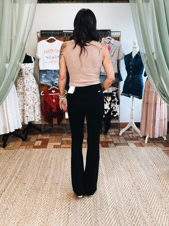 The Grounded Lengths – Black Flare Denim