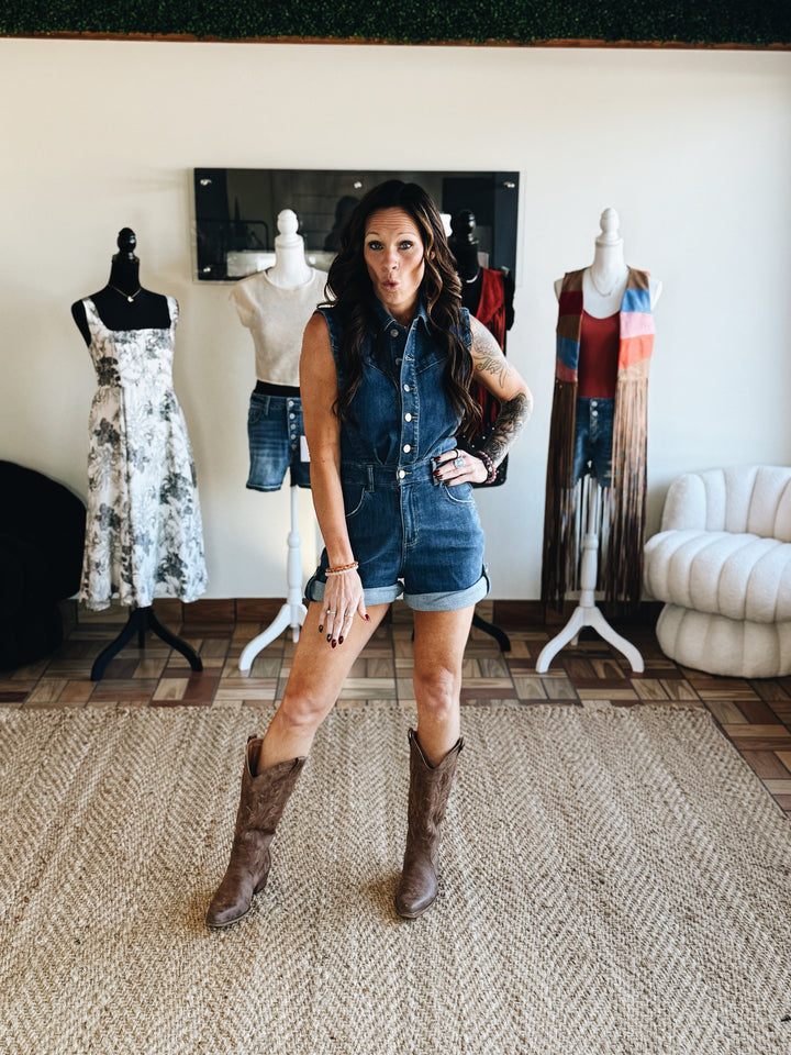 The Westline Denim Romper