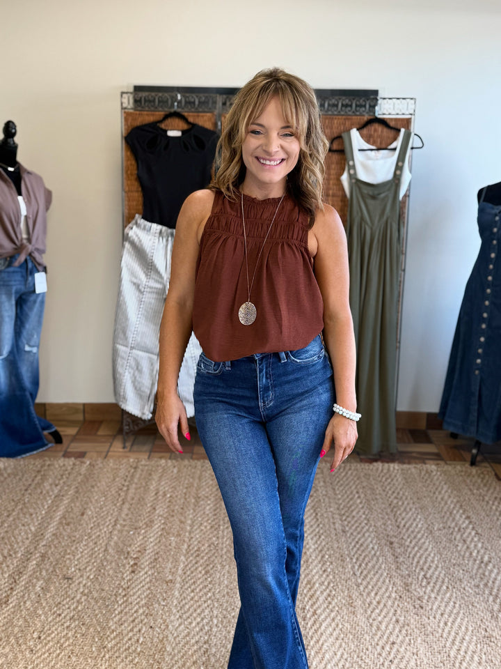Autumn Ease Blouse - Brown