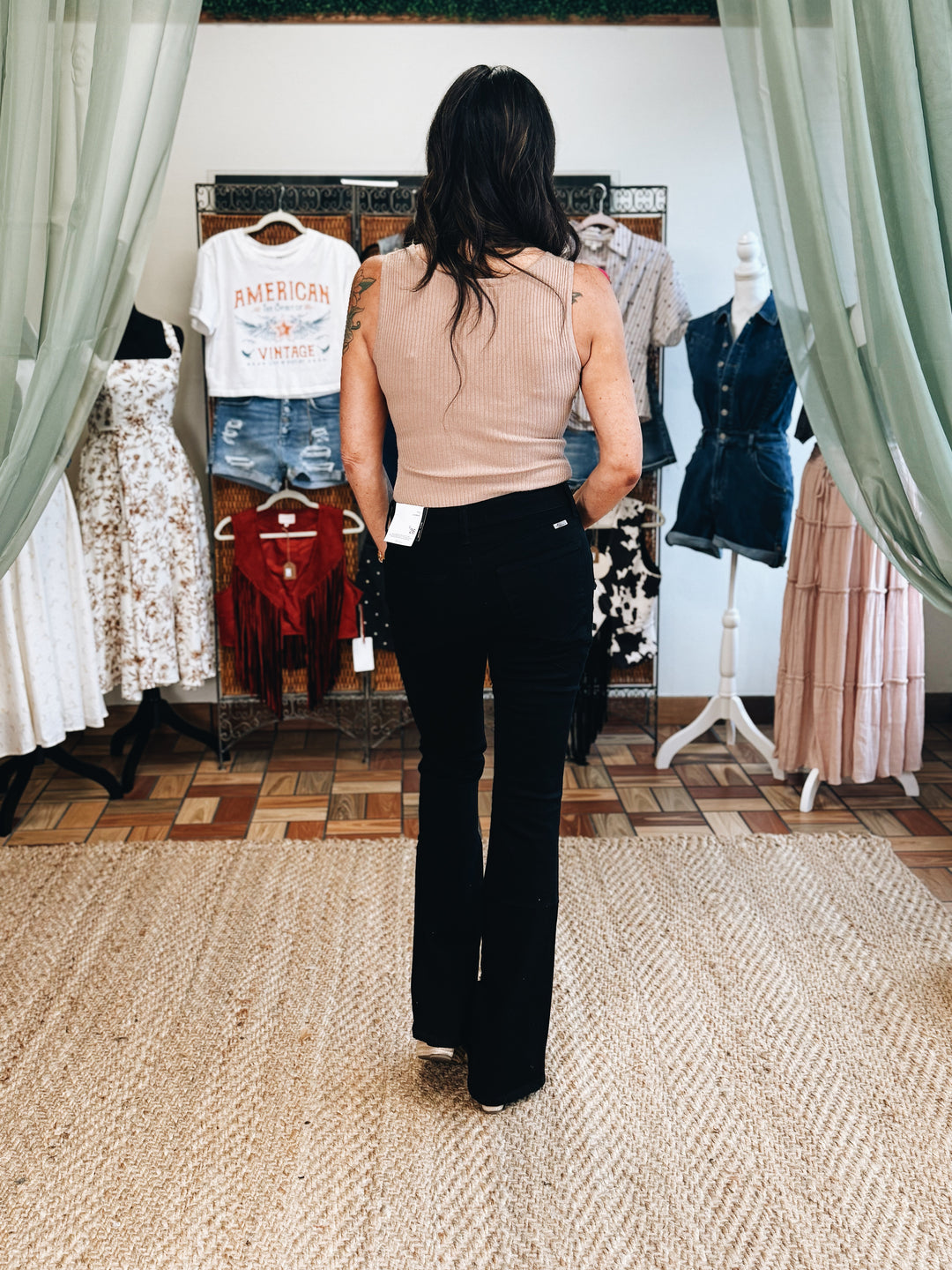 The Grounded Lengths – Black Flare Denim