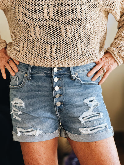 The Undercover Stripe Denim Shorts