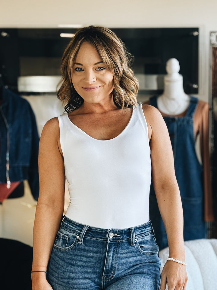 The Ever After Double-Layer Bodysuit (Color: White)