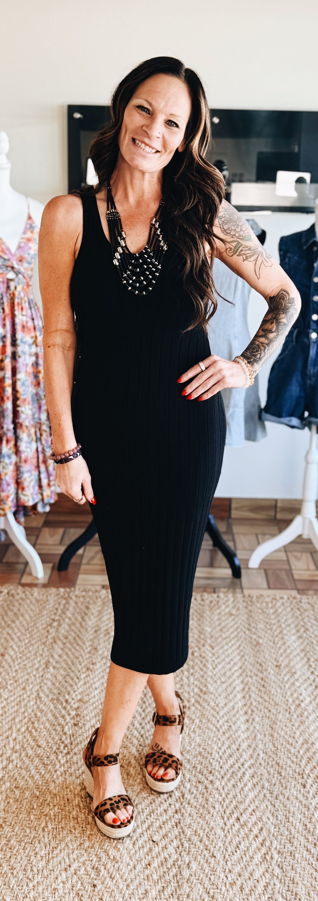 Unwritten Lines Midi Dress